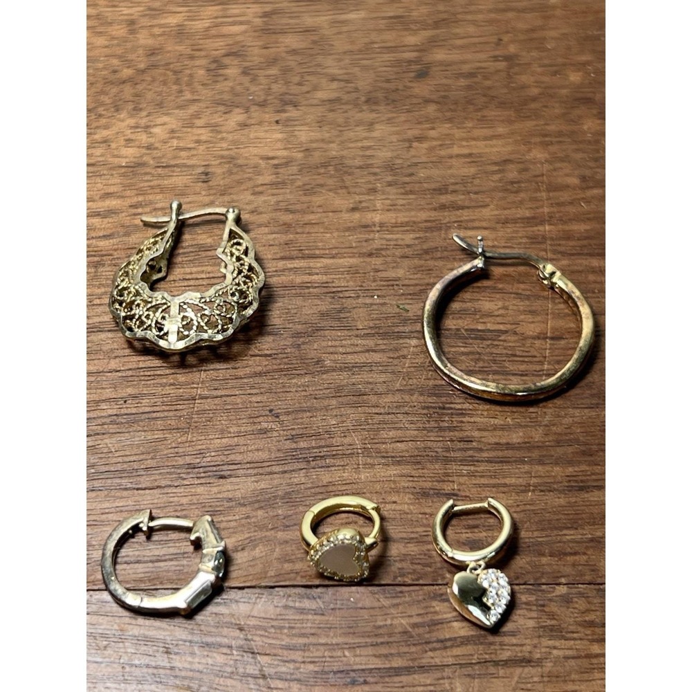 As Is-all Singles-5 Pc Lot-gold PLATED Sterling Silver 925 Earrings Jewelry Mcm
